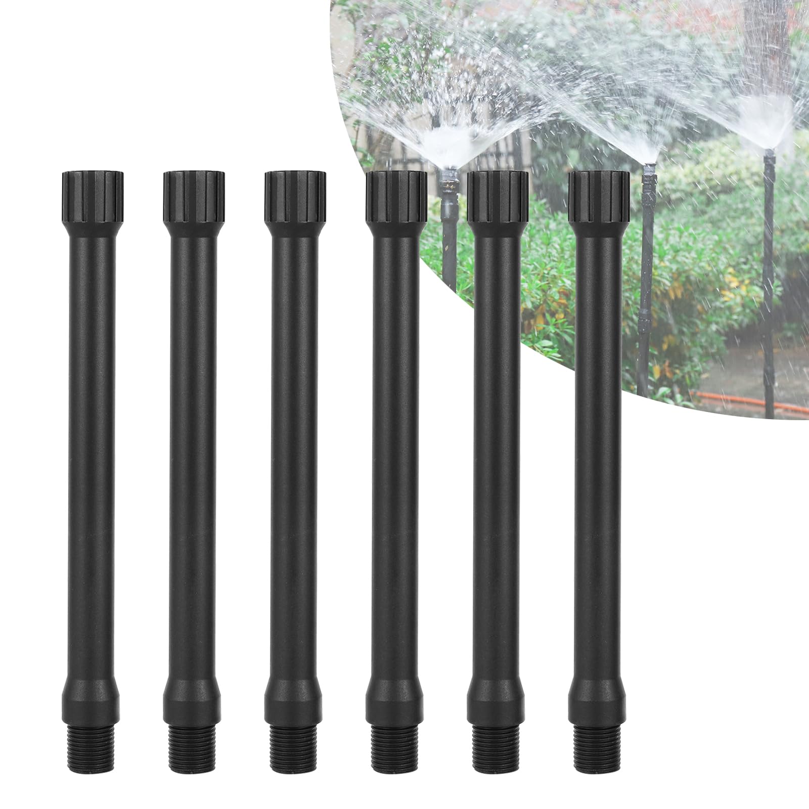 6 extensiones de aspersor macho a hembra de 1/2 pulgada | Extensión elevadora de aspersor de 25 cm para riego de césped, camas elevadas, actualización de aspersor