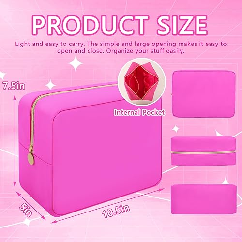 Miniatura 2 de Iqimott Bolsa Grande de Maquillaje de Nylon para Viaje, Bolsa de Cosméticos Preppy Grande Organizadora de Maquillaje de Nylon Bolsa de Aseo de Gran