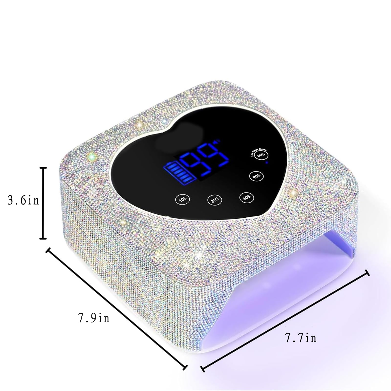 Lampada per Unghie LED UV Senza Fili, Lampada per Smalto Gel Ricaricabile per Unghie da 72 W con Ampio Display LCD, 5 Impostazioni di Timer E Sensore Automatico per Salone E Casa