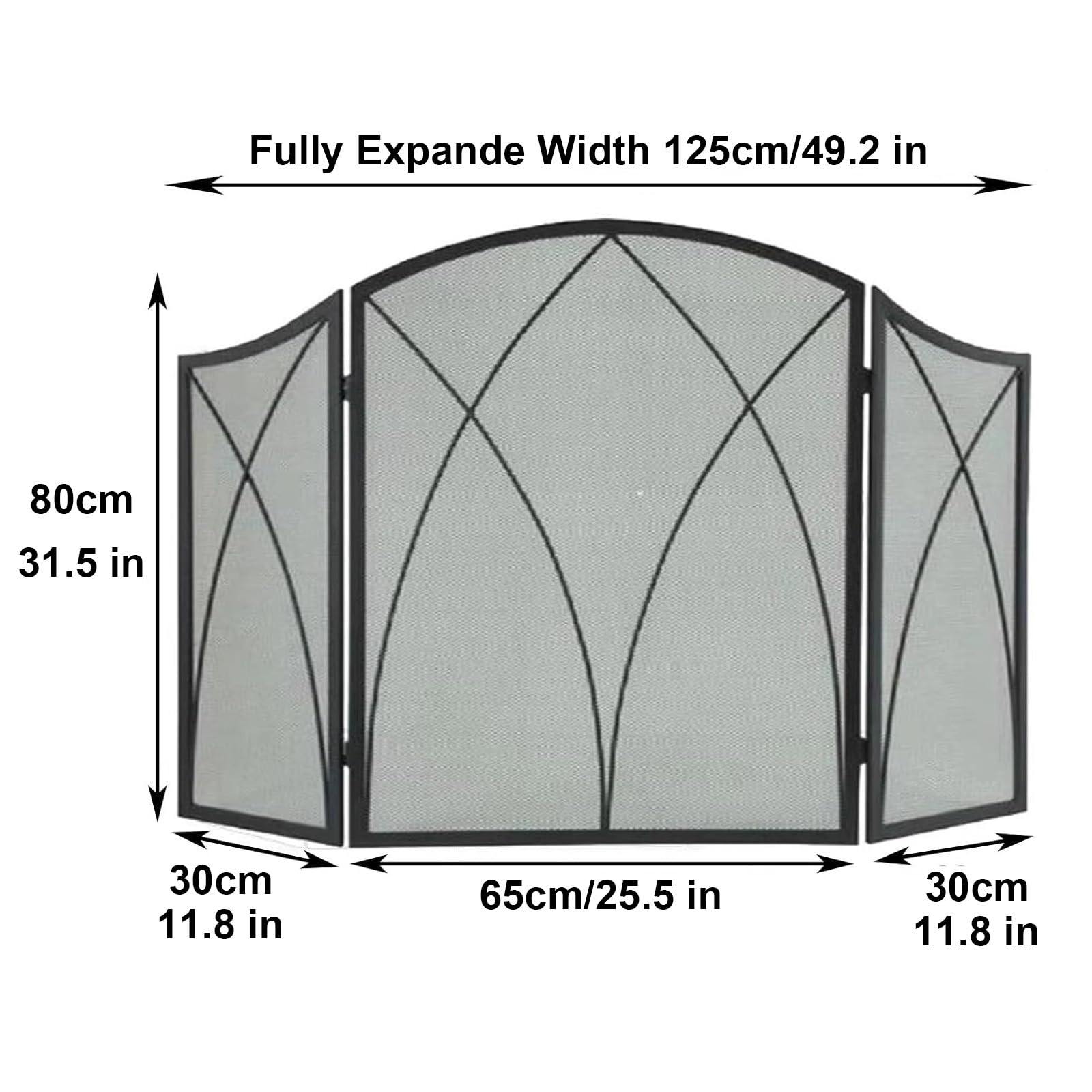Pantalla para Chimenea Moderna Plegable, Protector de Chispas de Hierro Forjado, Barrera de Seguridad para Chimeneas, Fácil Instalación