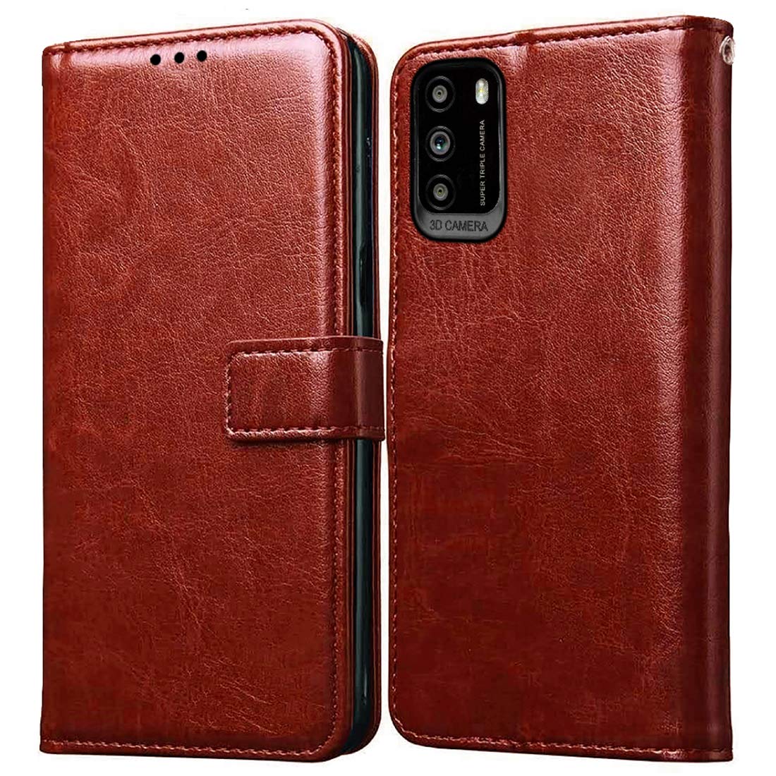 Casotec Flip Cover for Mi Poco M3 | Premium Leather Finish | Inbuilt Pockets & Stand | Flip Case for Mi Poco M3 (Brown) (B08SVY1P7S) Amazon Price History, Amazon Price Tracker