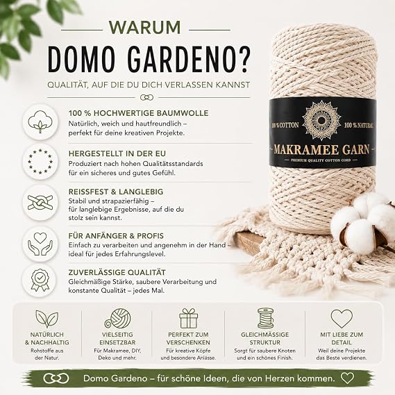 Macrame Yarn Cotton Yarn Cord for Crafts Macrame Cotton Cord