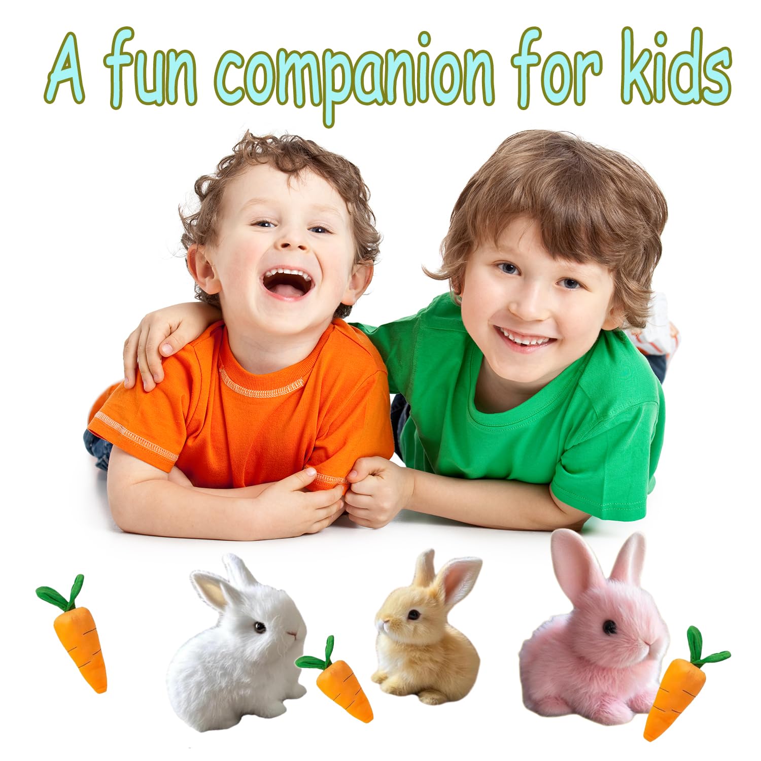 Realistic Bunny Toy, Interactive Plush Rabbit Toy, with Lifelike Movements, Hops,Twitches & Wiggles Ears, Easter Gift for Kids (Blown) — view 4