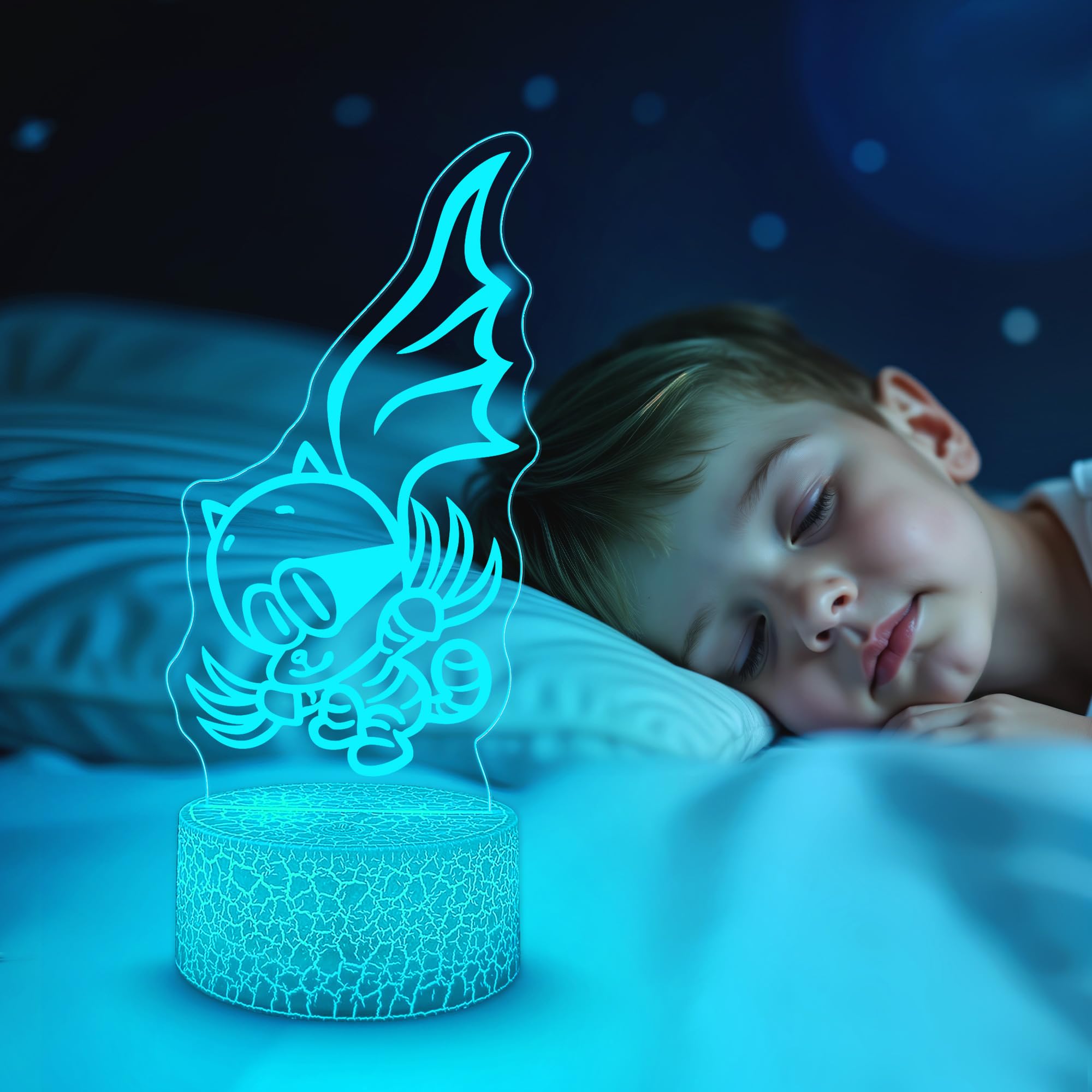 Oficjalnie licencjonowana lampka nocna LED dla psów i mężczyzn, świecąca w 7 kolorach, zdejmowana podstawa, dekoracyjna lampka nocna do pokoju dziecięcego, lampka nocna dla dzieci