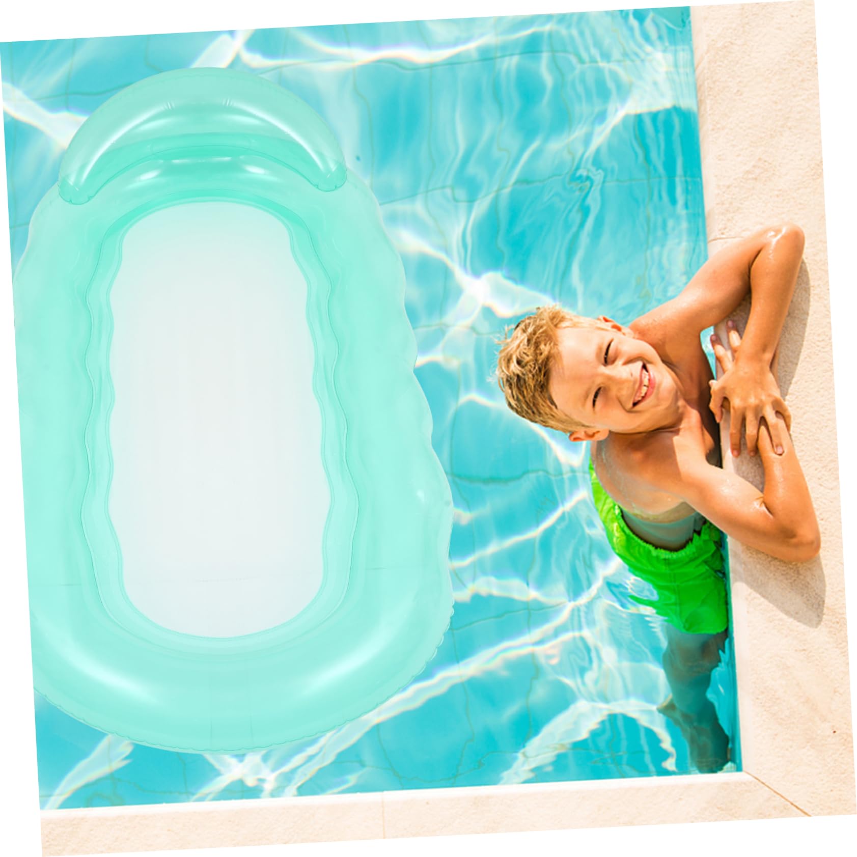 WOONEKY Chaise Longue Flottante À l'eau Tapis Flottant À l'eau Pliable Piscine Hamac Piscine Flotteurs Piscine Tapis Flottant Hamac Flottant À l'eau Respirant Chaise Longue Flottante