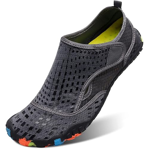 L-RUN Barefoot Water Shoes Women Mens Aqua Sock Athletic Hiking Water Sports Shoes for Swim Beach Pool Sand Diving Walking