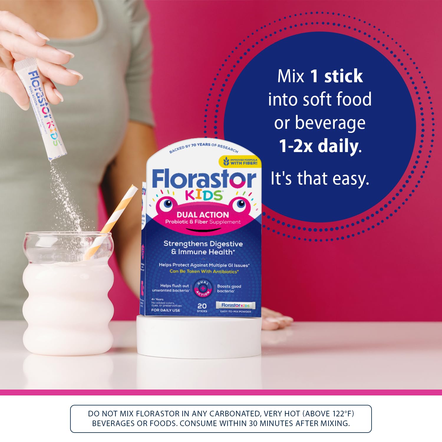 Florastor Kids Dual Action Probiotic Powder, 20 Easy-to-Mix Powder Sticks — Amazon image 5
