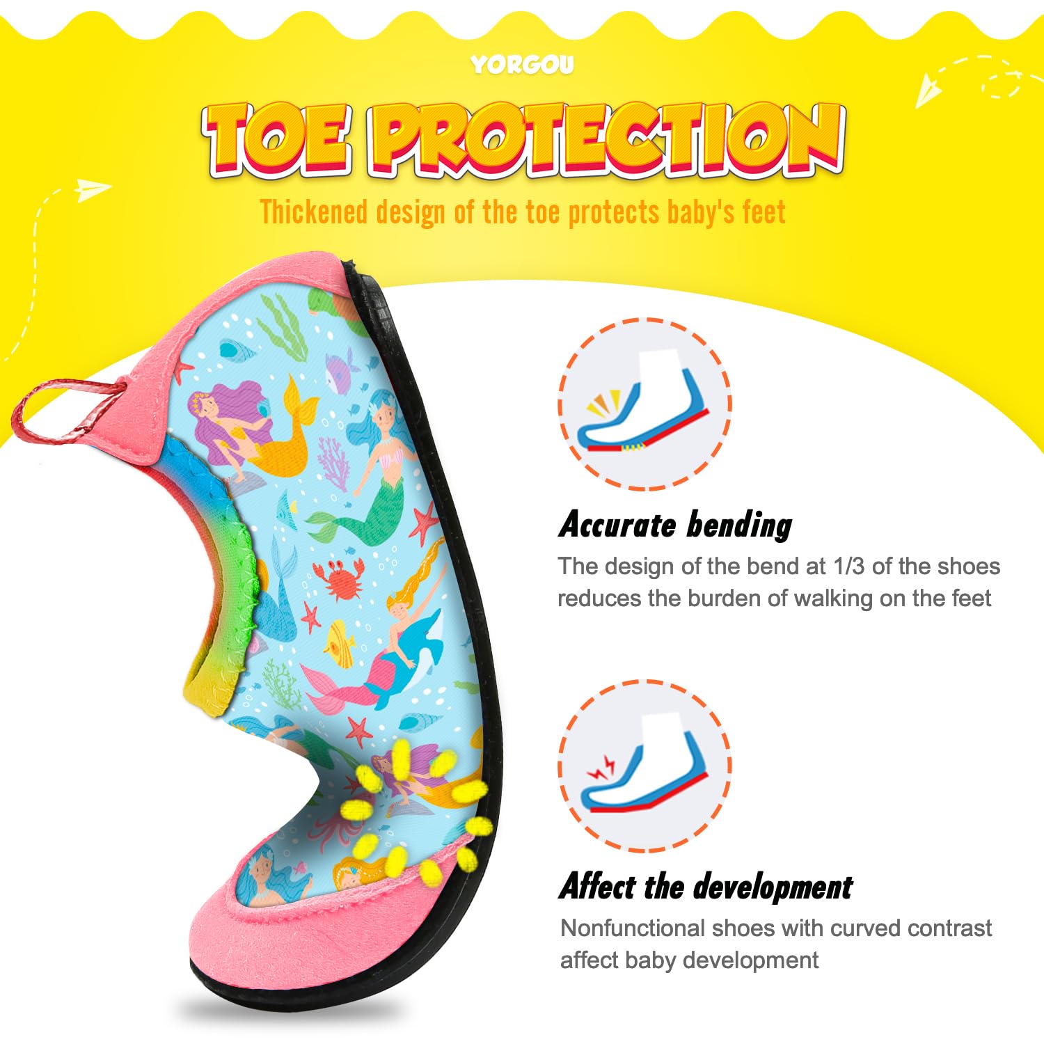 Baby Boys Girls Water Shoes Toddler Beach Shoes Barefoot Aqua Socks Non-Slip for Pool Beach — view 3