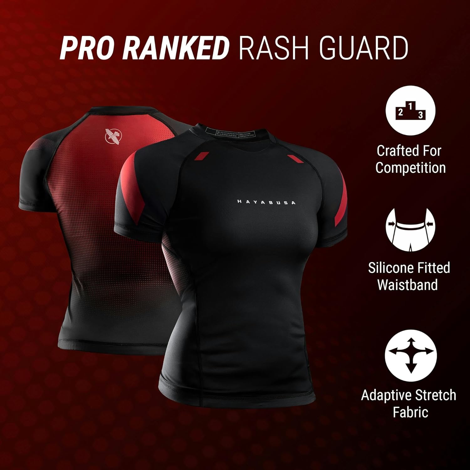 Hayabusa Pro Ranked Rash Guard for Women Short Sleeve - Image 2
