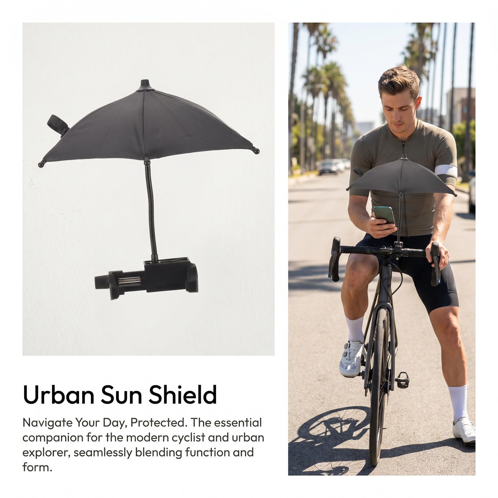 Healeved Blendschutz-Handyschirm – Sonnenschutz für Mobiltelefone im Freien mit flexibler Stange – Sonnenblende für Strand und Pool, unverzichtbares Reise- und Urlaubsaccessoire