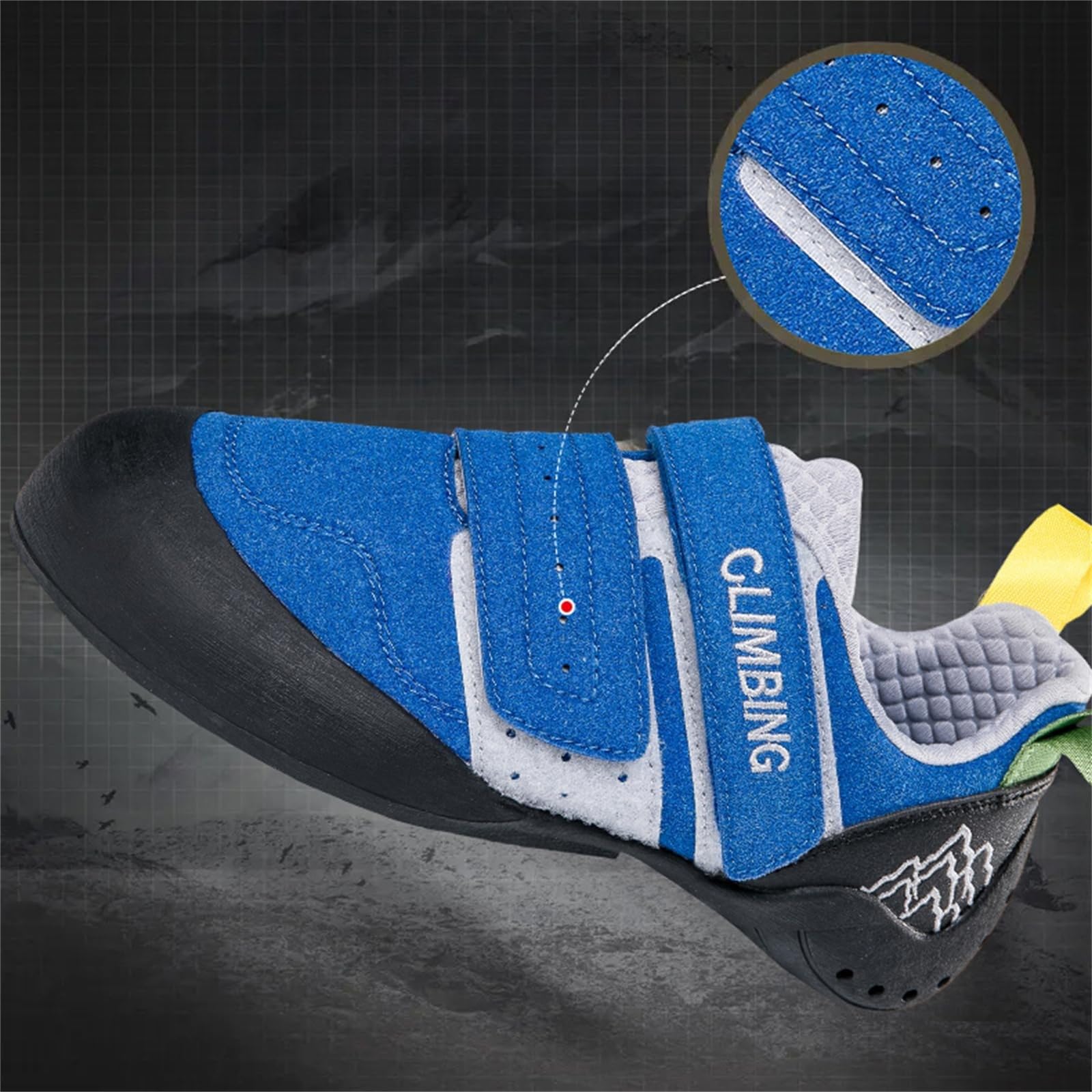 Generisch Kletterschuhe Herren rutschfeste Indoor Outdoor Turnschuhe Verstellbarer Outdoorschuhe rutschfeste Gummisohle Trekkingschuhe Anfänger Fortgeschrittene Bequeme Trainingsschuhe