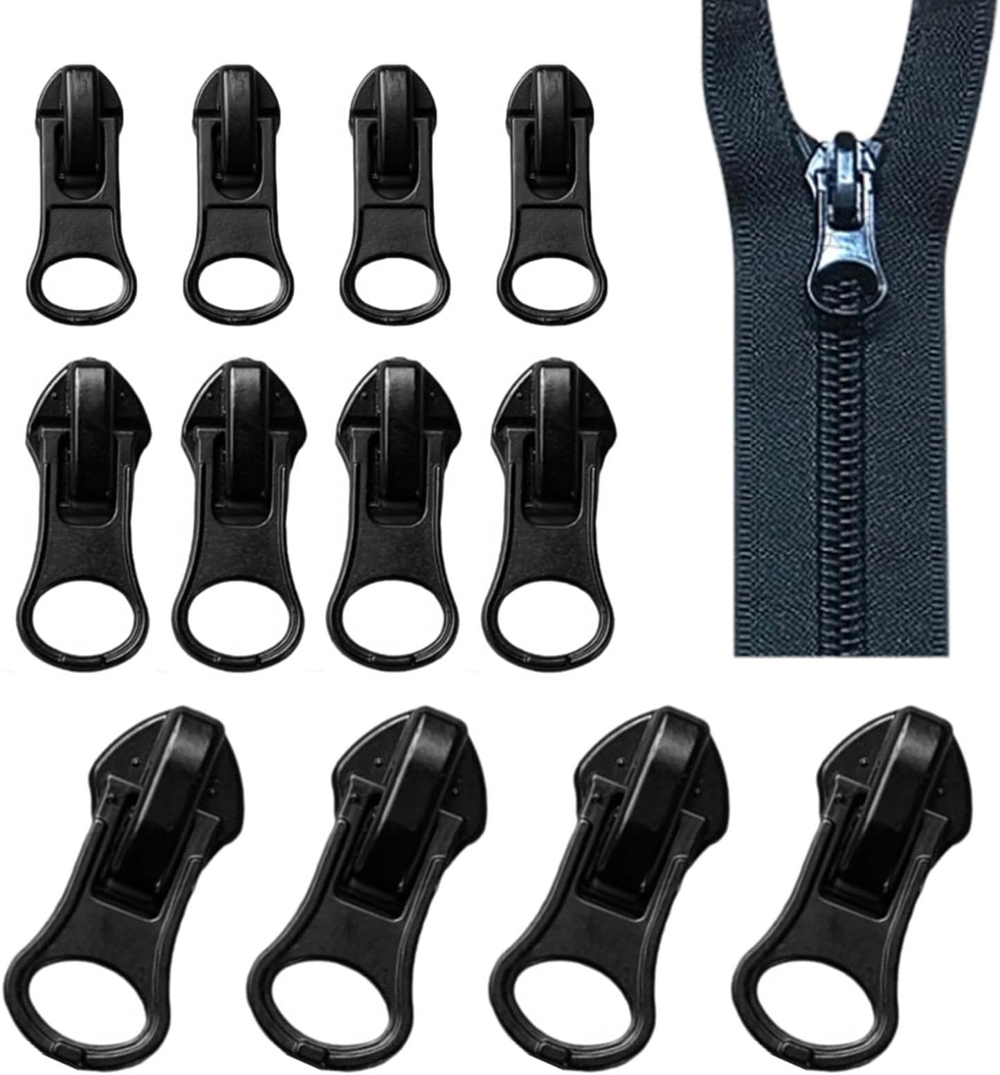 Zipper Fermeture Eclair,kit De Réparation 171 Pcs Kit De Ru00e9paration De Fermeture U00e0 Glissiu00e8re, Remplacement De Curseur Fermeture Eclair Clipsable