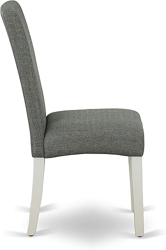 Miniatura 6 de East West Furniture DRP2T07 Driscol Parson - Sillas de comedor de tela de lino gris, juego de 2, color blanco lino