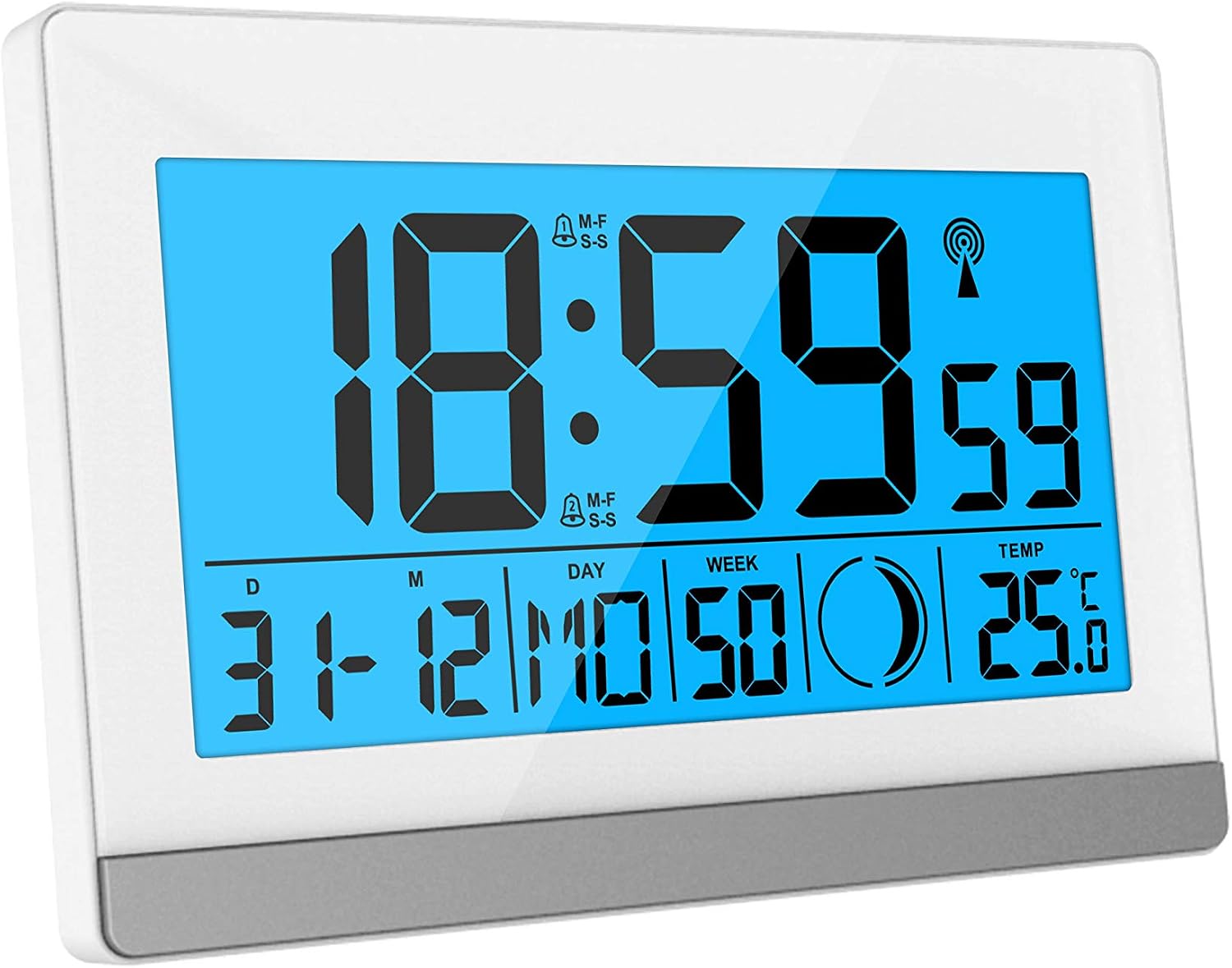 Technoline WS8056 Radio-Controlled Alarm Clock 144 x 96 x 38 mm, Blau, 144 x 96 x 38mm - Image 4