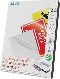 Pavo Premium Laminierfolien DIN A4, 2 x 100 micron, 100-er Pack, matt