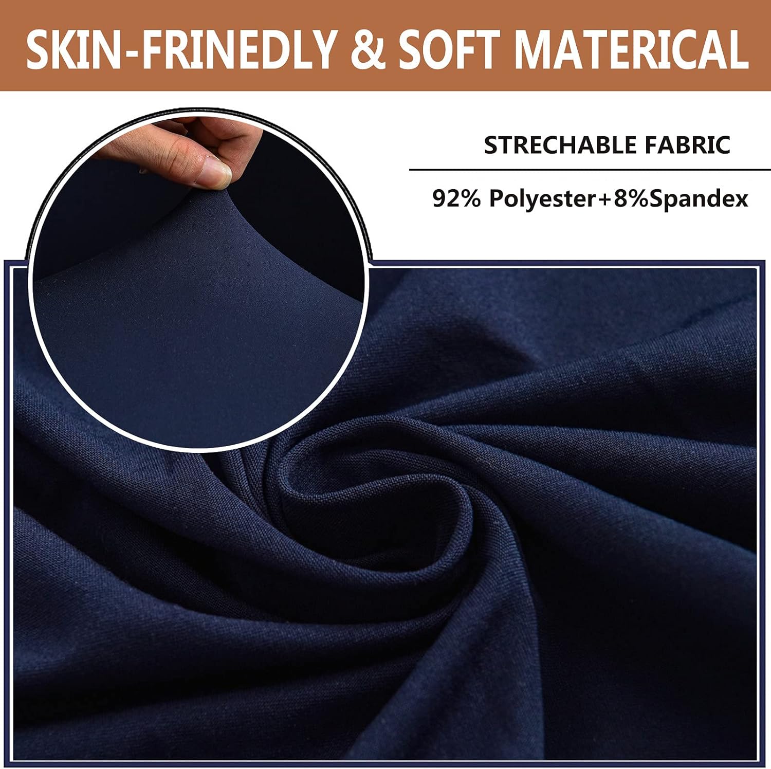 Stretch Tub Chair Slipcover for Armchairs 2 Pieces, Club Chair Covers Spandex Removable Sofa Covers Couch Protector for Living Room (Navy)