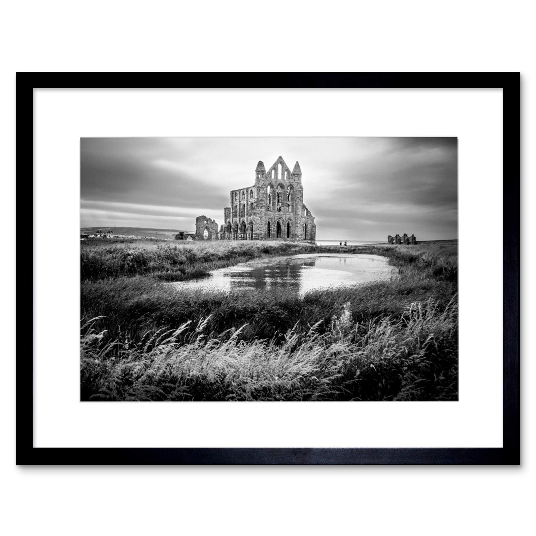 Wee Blue Coo Photo Landscape Whitby Abbey England Framed Wall Art Print