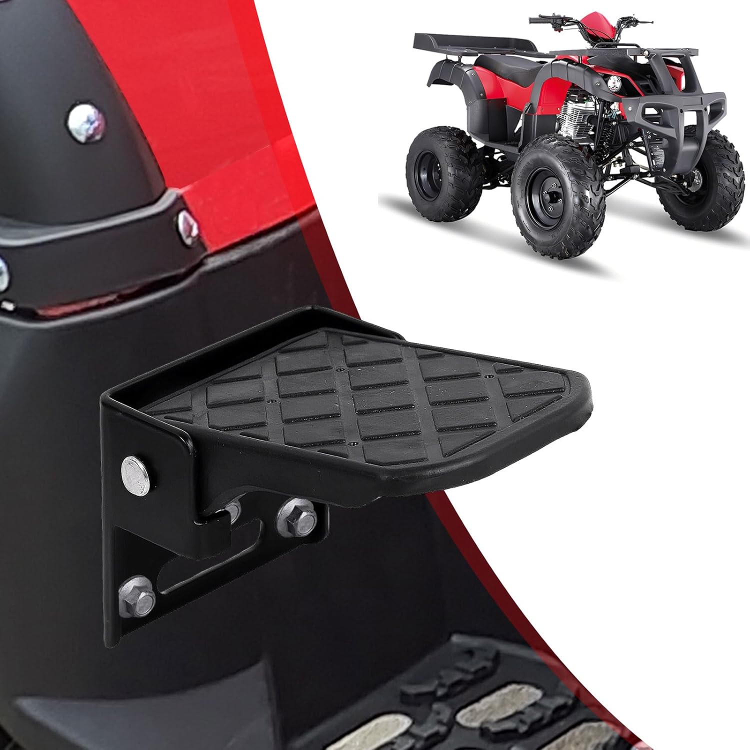 Mokuo Floded Foootpegs in Heavy Iron Material, Come with Mounting Bracket for ATV UTV