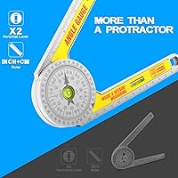 Vista 3 de Miter Saw Protractor Angle Ruler, 360 Degree Measure Tool ,Angle Finder Gauge with High Accuracy Bubble Level for Carpenters and All Building Trades