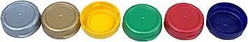 The Dairy Shoppe Multi Color Easy ID Caps for Glass Milk Bottles 48 MM 12, 6 colors- 2 of each