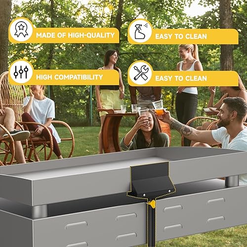 Miniatura 7 de Actualización del receptor de grasa Blackstone embudo de drenaje de grasa trasero con puerta de grasa integrada, accesorios innovadores, gran