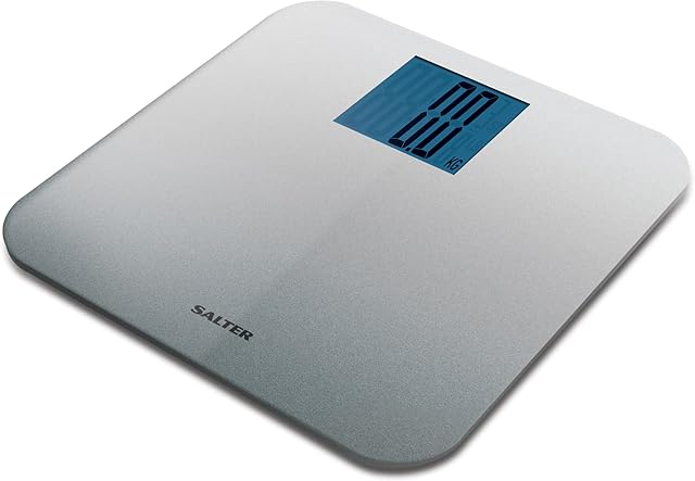 Salter 9075 SVGL3R Electronic Bathroom Scale, Premium Max Digital Weighing Scales For Body Weight, Heavy Duty, 250Kg Capacity, Large Platform And Display, Carpet Feet, Batteries Included, Grey Glitter