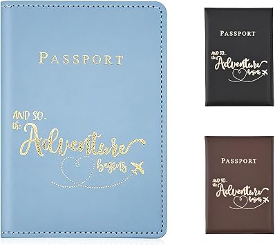 Passport Holder PU Leather Passport Cards Cover for Documents, Passport Wallet for Credit Card, Business Cards, Money, Travel Wallet Women & Men Travel Boarding Accessories, Blue
