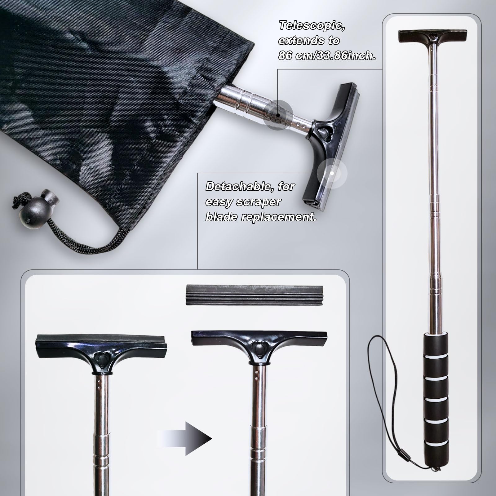 2 Piezas Limpiaparabrisas Retráctil Escobilla de Espejo Lateral de Coche Limpiaparabrisas de Espejo Escobilla Telescópica Retrovisor Limpiador de Agua, Apto para Todos Los Vehículos (Negro)