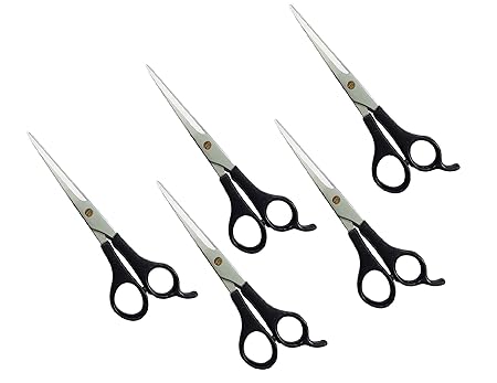 QUAKE Scissors For Hair Cutting Professional Salon Barber Men Women Home Hair Cutting Tools (Pack of 5)