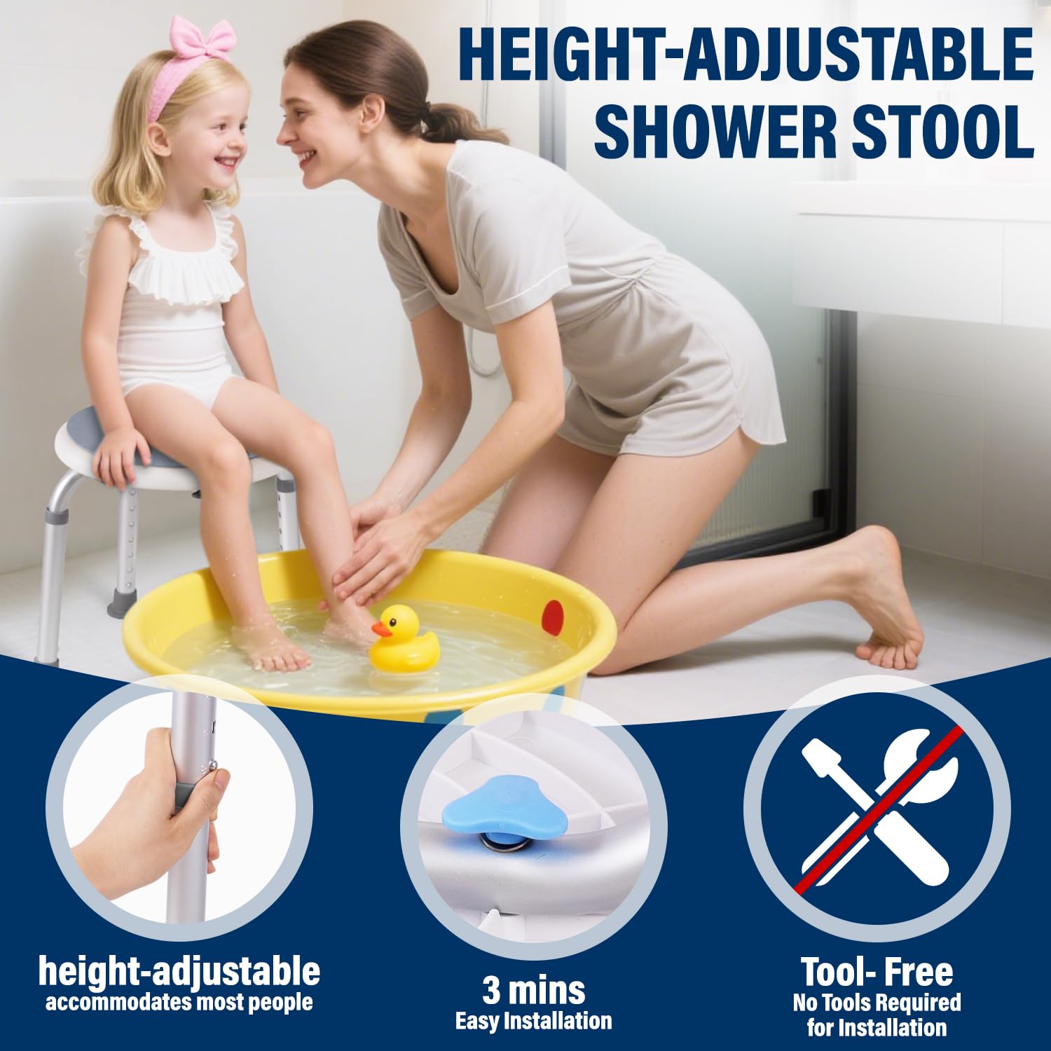 Sillas de bañera FSA/HSA para bañeras, asiento de baño ajustable, silla de ducha compatible con el baño, taburete para ancianos y discapacitados, silla de ducha para ducha interior