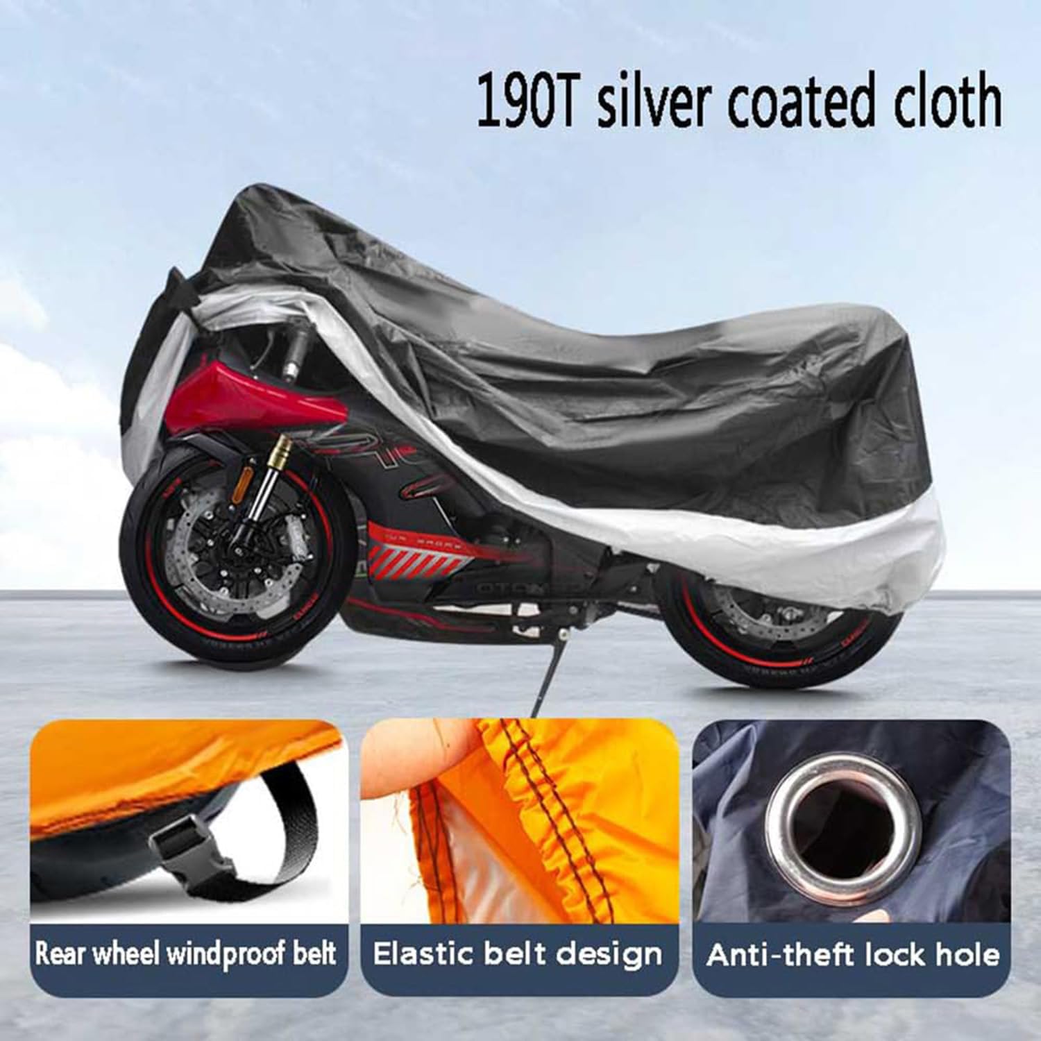 Motorcycle Cover for Ducati Panigale V2 2020-2024 2025 Protection from Sun Rain Durable Waterproof Outdoor Moped Cover Breathable Protection Accessories BlackBlue