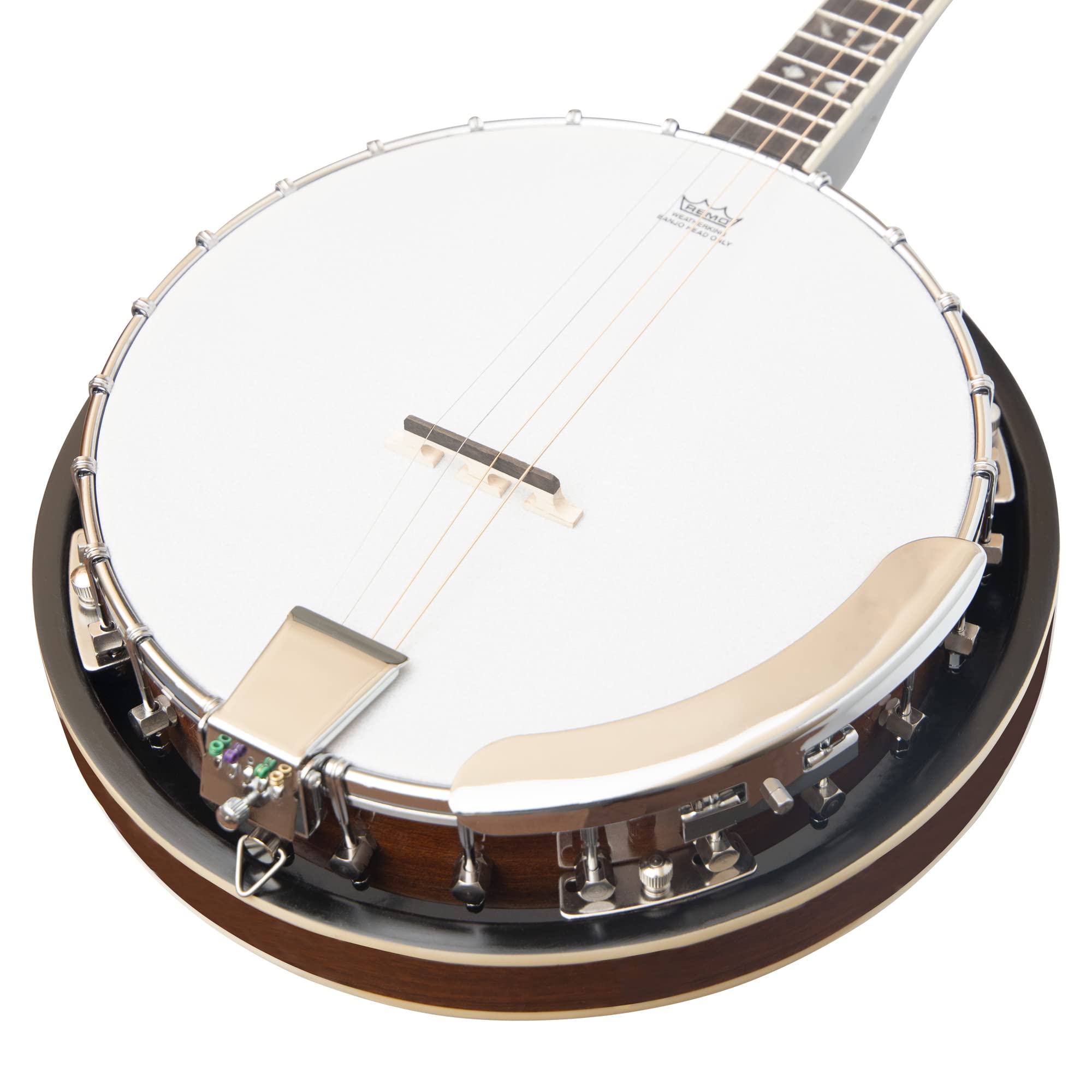 Heartland Banjo ténor irlandais à 4 cordes 19 frettes pour gaucher avec dos massif fermé Finition Sunburst
