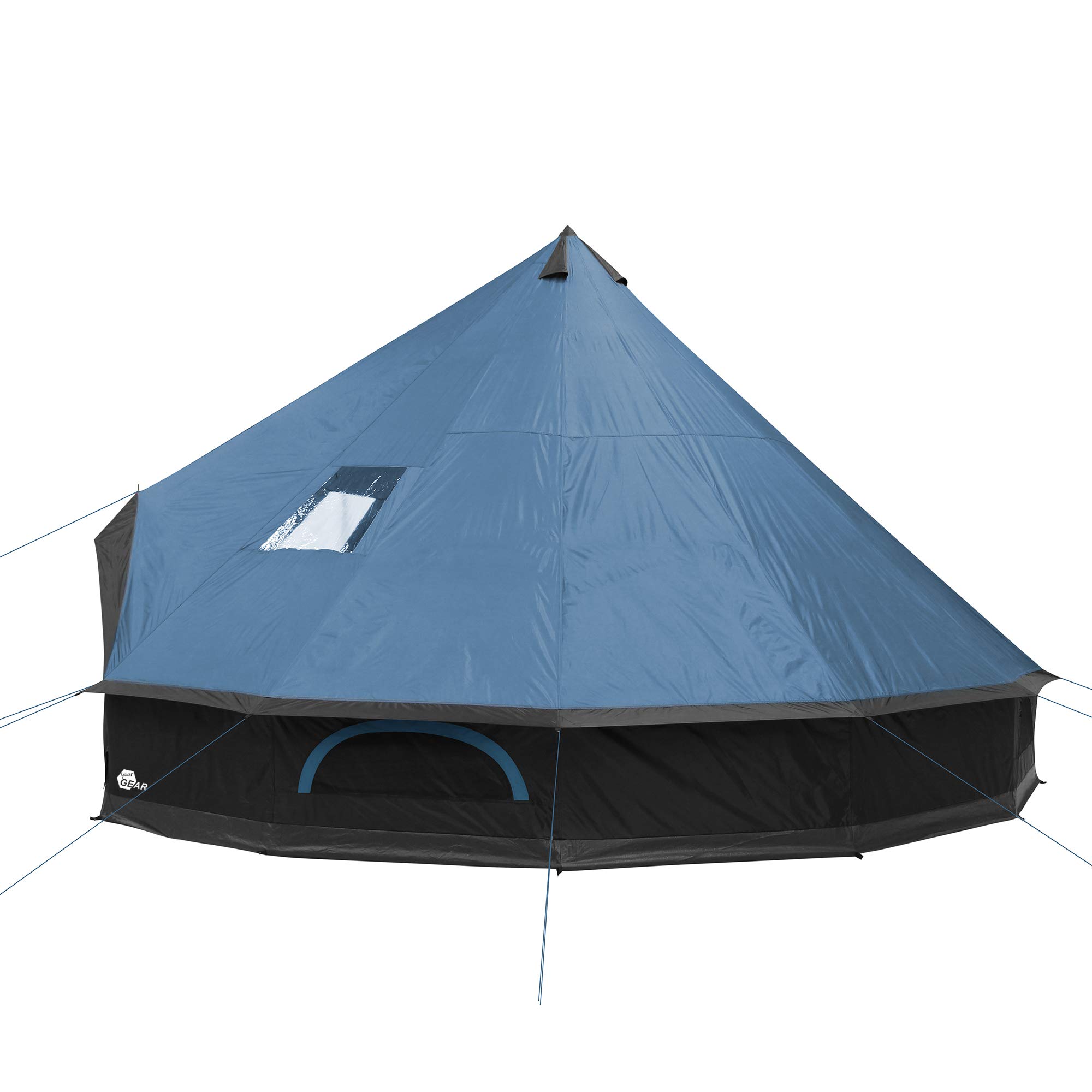 your GEAR Tienda de campaña Ravello Tipi en 2 tamaños para 4-8 personas, tienda familiar con 400 cm o 500 cm de diámetro, tienda de campaña con columna de agua de 5000 mm, protección UV 50+, suelo