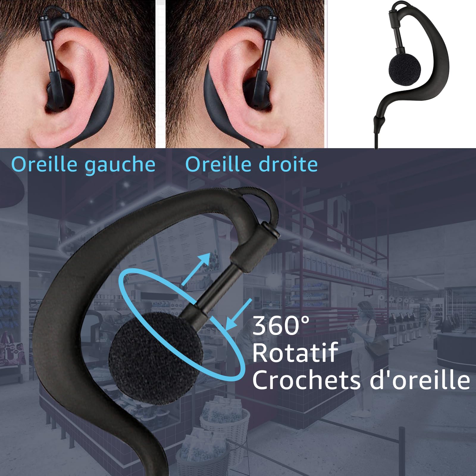 Retevis RT24 Plus Talkie Walkie, Longue Portée Professionnel, PMR446 Talkies-Walkies Radio Portable, Rechargeable avec Oreillette et USB Base de Chargement, pour Randonnées, Camping (Noir, 1 Paire)