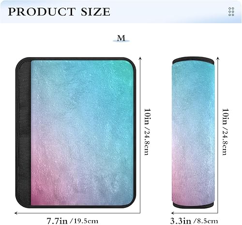 Miniatura 8 de Almohadillas de cojín para cinturón de seguridad, color verde azulado, degradado, azul y rosa, protector de cinturón de seguridad, lavable a