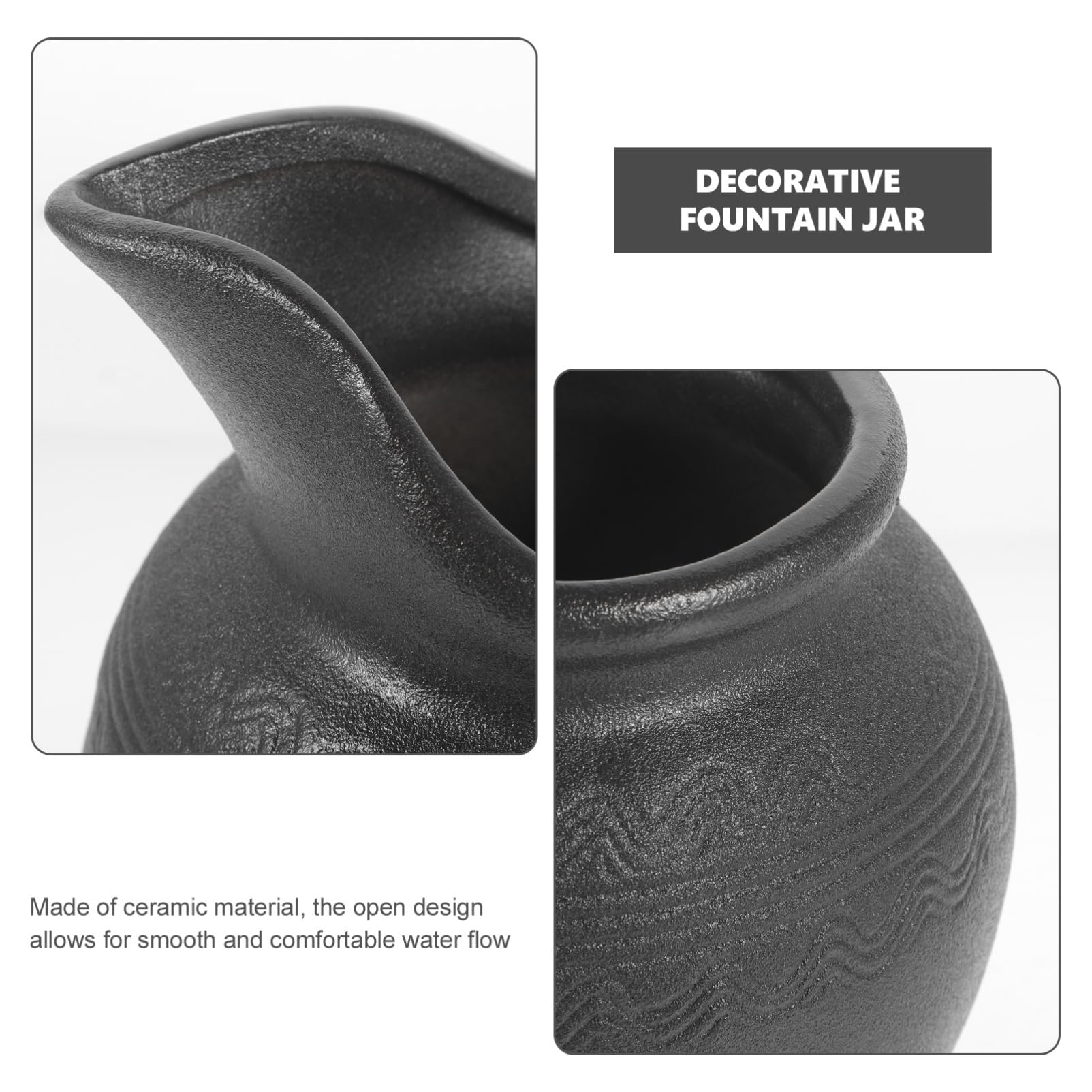 SUPVOX Fontana da Giardino Solari in Ceramica, Vaso Cascata Circolazione Dell'acqua, Decorazione per Giardino e Balcone, Vaso Decorativo