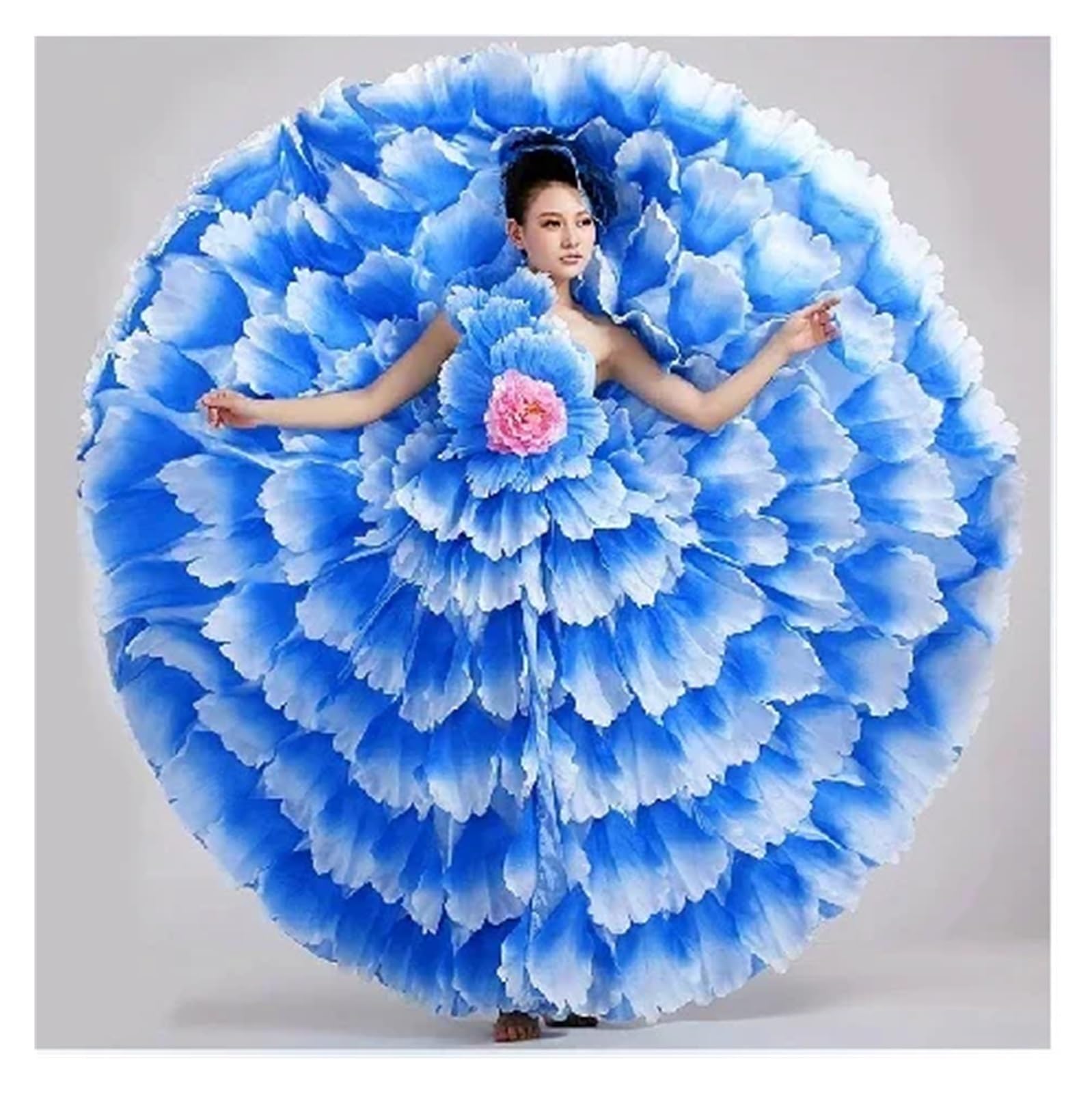 Gonna da ballo flamenco, costume, abbigliamento moderno for spettacoli, gonne a petali, abito Per il Flamenco