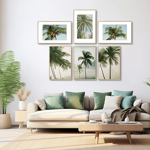 Vista 75 de Golden State Art - Marco de fotos de aluminio satinado clásico de 8 x 10 con alfombrilla de color marfil para fotos de 5 x 7 y cristal real, Dorado