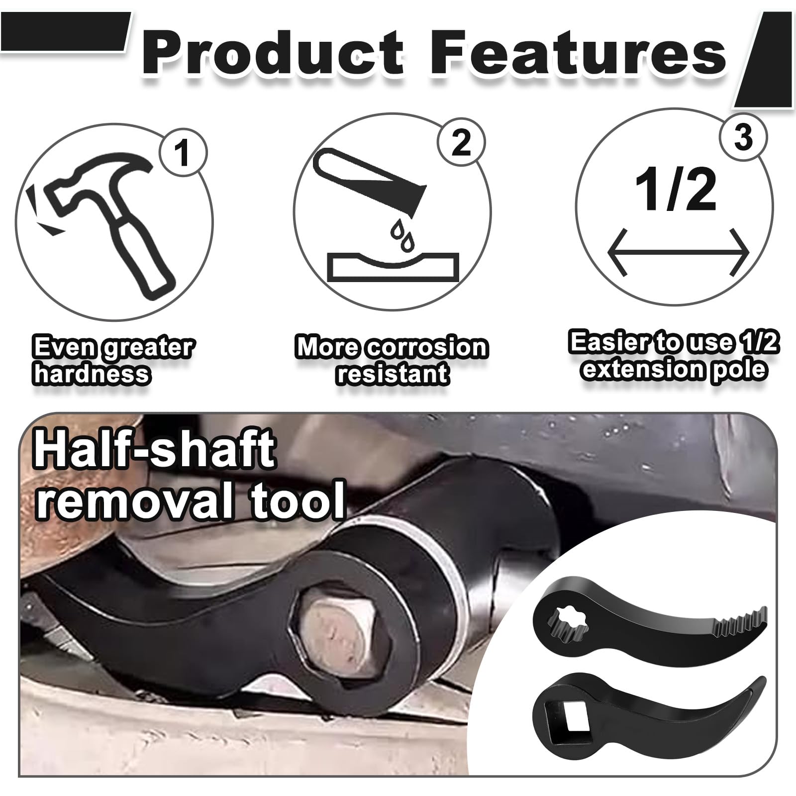 2 Pezzi Piede di Porco Wrench Adapter 1/2 Pollice - Resistente alla Ruggine Multifunzionale per Riparazioni Auto e Macchine