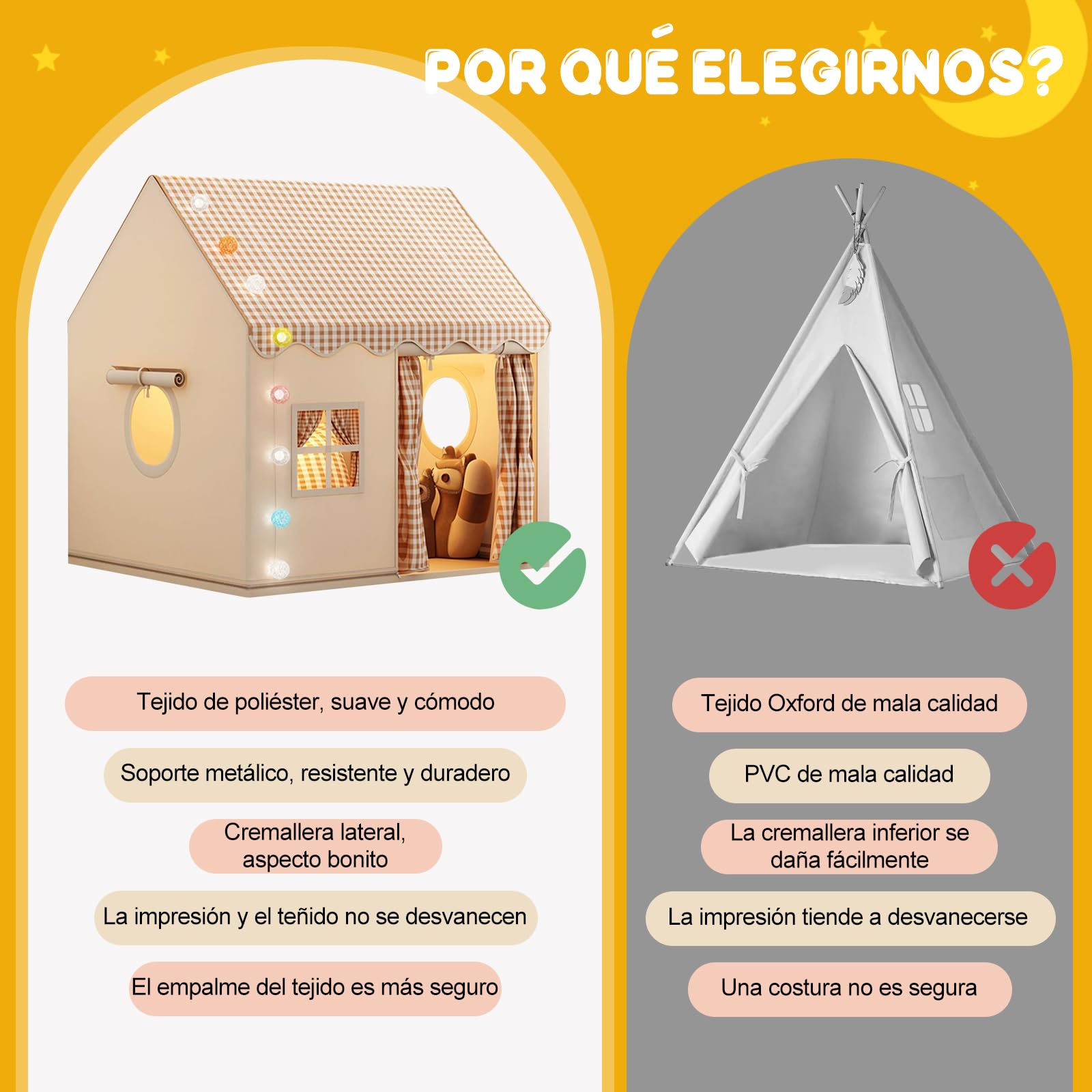 Ergocar Tienda De Interior La Tienda Interior para Niños con Cojines, Luces Bola, Nubes, Mariposas, Adecuadas Decoración La Sala Regalo Cumpleaños para Niños y Niñas