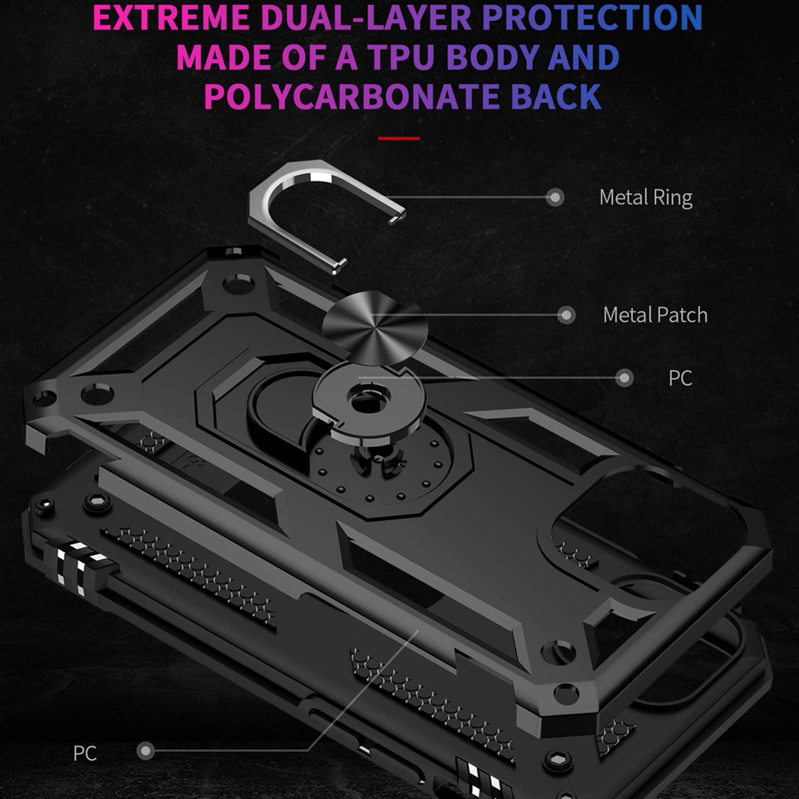 Asuwish Funda De Teléfono Para IPhone 13 Pro De 6.1 Pulgadas Con Protector De Pantalla De Vidrio Templado, Correa De Muñeca, Anillo De Bloqueo RFID, Tarjetero Para Celular IPhone13Pro 5G I