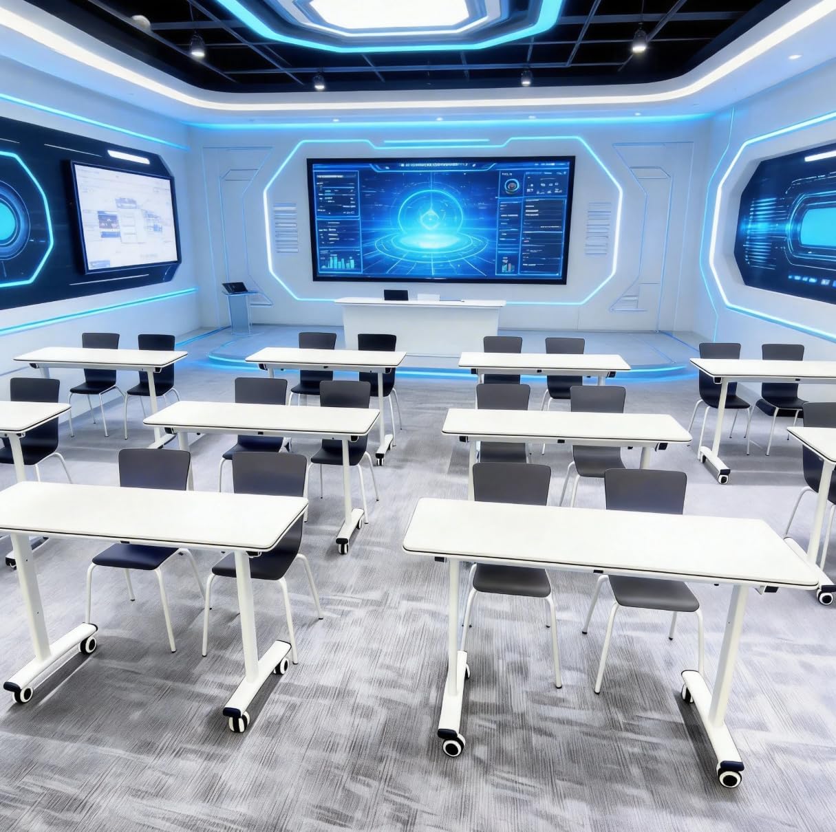 Folding Training Table with Locking Casters | Space-Saving Mobile Desk for Classrooms, Seminars & Flexible Offices | Heavy-Duty, Commercial-Grade (1pack, 47in)