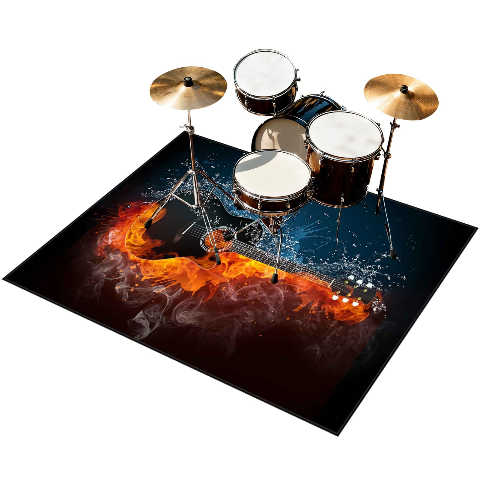 140 x 120 cm Dywan z baterią elektroniczną Dźwiękoszczelny Antypoślizgowy Dywan Pochłaniający Akustyczny Profesjonalna mata do instrumentów muzycznych do instrumentów muzycznych do gitary basowej