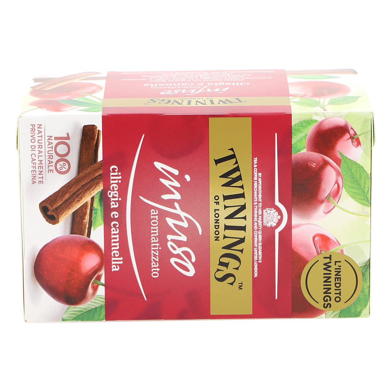 Twinings Infusiones - Cereza y Canela - Nuevas Infusiones Frutas y Hierbas sin Cafeína y 100% Naturales, Explosión de Sabor para Cualquier Momento del Día (40 Bolsas)
