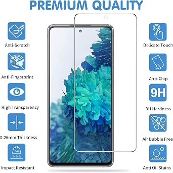 Galaxy S20 FE Screen Protector and Camera Protector, [3 Screen Protectors+3 Camera Protectors][Support Fingerprint] Tempered Glass Screen Protector for Samsung Galaxy S20 FE 5G/4G