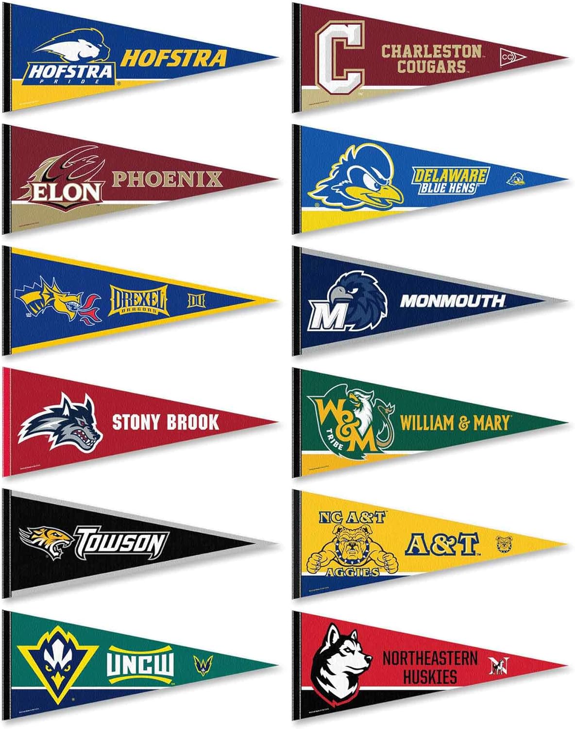 Colonial Athletic Association College Pennant Set