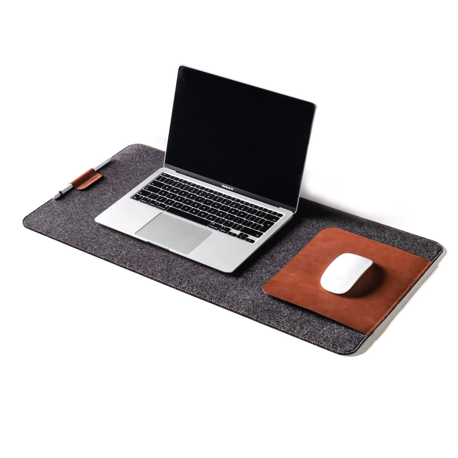 Crazy Horse Craft Schreibtischunterlage Leder mit Mauspad, Filz Tischset