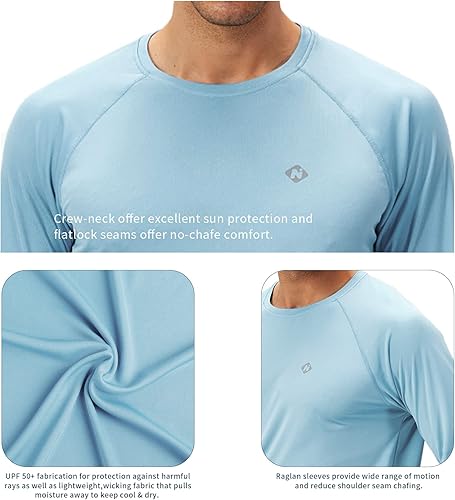 Miniatura 5 de NAVISKIN Camisas de protección solar UPF 50+ para hombre, de manga larga, de secado rápido, ligeras