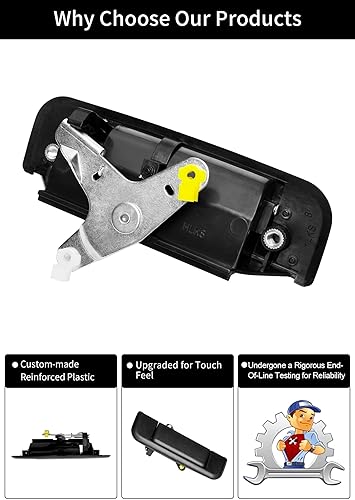 Miniatura 4 de Gledewen Manija de puerta trasera, compatible con Toyota Pickup 1989-1995  Reemplaza # 6909089102, TO1915101, 77103 Cerradura de puerta trasera para