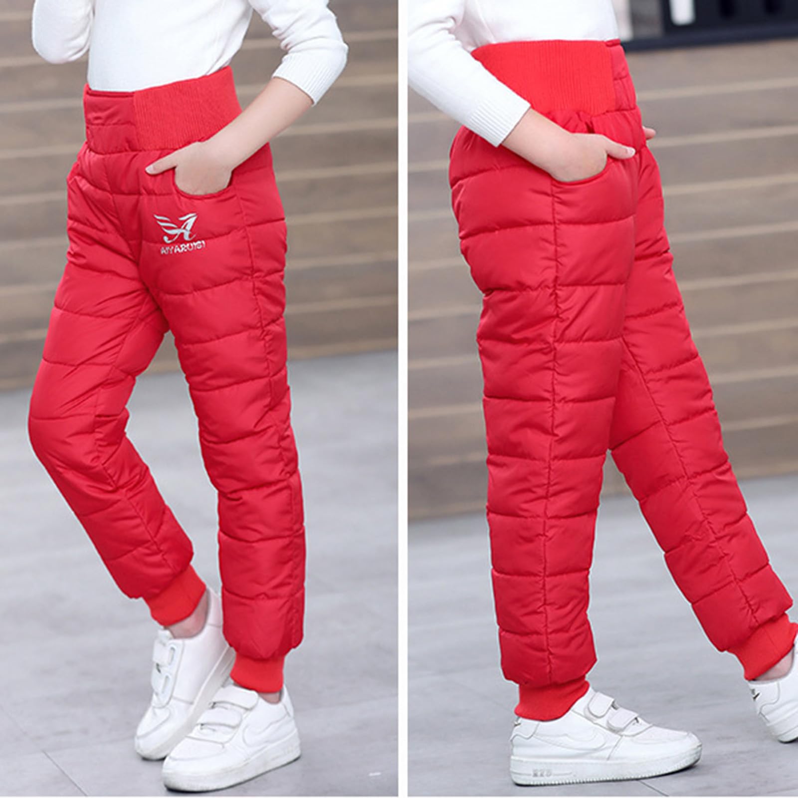 Genérico Pantalones Deportivos Niño Pantalones de Nieve para Niños con Forro Polar Abrigados para Deportes de Invierno y Actividades Exteriores